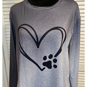 Heart of Dog Paws Long Tunic Lightweight Ombre Gray XXL Pet Lover Rescue
